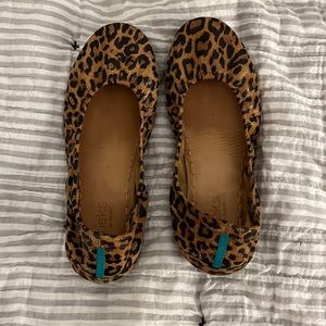 Tieks animal print leather flats size 8